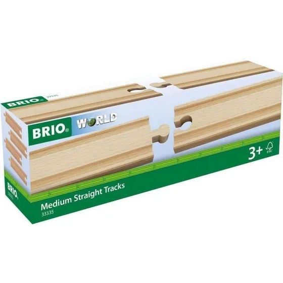 BRIO 33335 Middellange Rechte Rails (4 stukken)