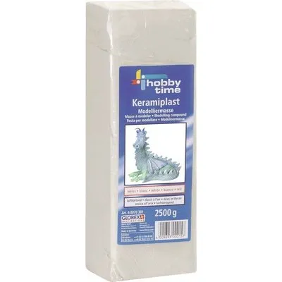 Glorex Keramiplast Boetseerklei 1000g Wit