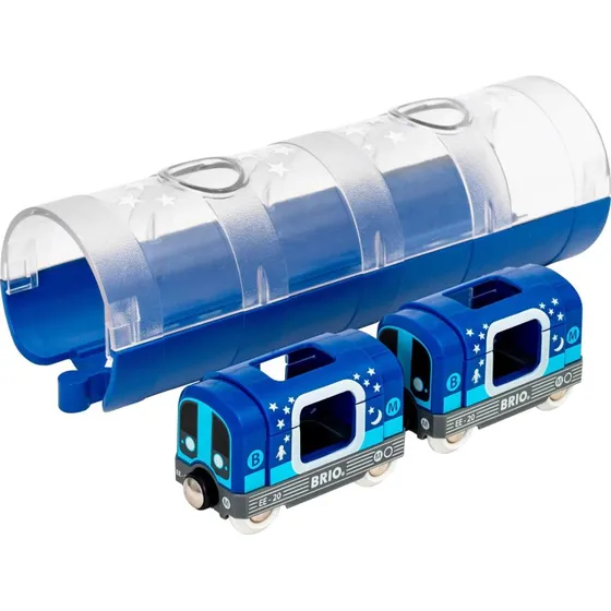 Brio 33970 Glow in the Dark Metrotreinset met Tunnel