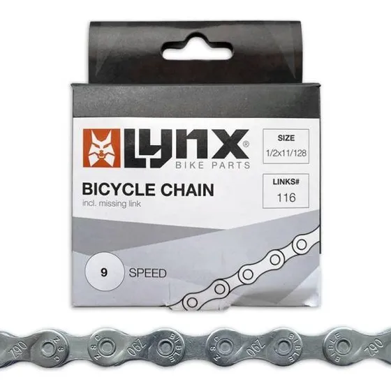 Lynx Fietsketting 9 Speed 1/2 x 11/128 Zwart