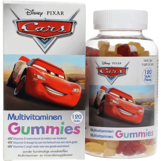 Disney Cars Multivitaminen 120 Gummies - Natuurlijke Fruitsmaak