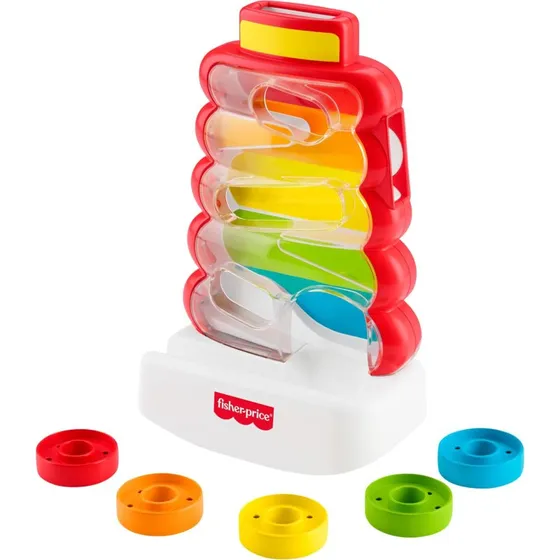 Fisher Price Ringen duwen in wiebelende stapeltoren