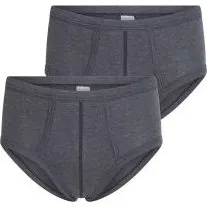Beeren 2-Pack Heren slips met gulp Zwart M55 (50% Katoen/50% Polyester)
