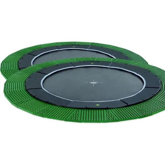 EXIT Dynamic Groundlevel Trampoline 366 cm Zwart met Freezone Veiligheidstegels