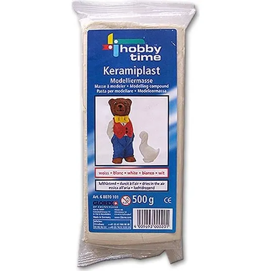 Glorex Keramiplast Boetseerklei 500g Wit