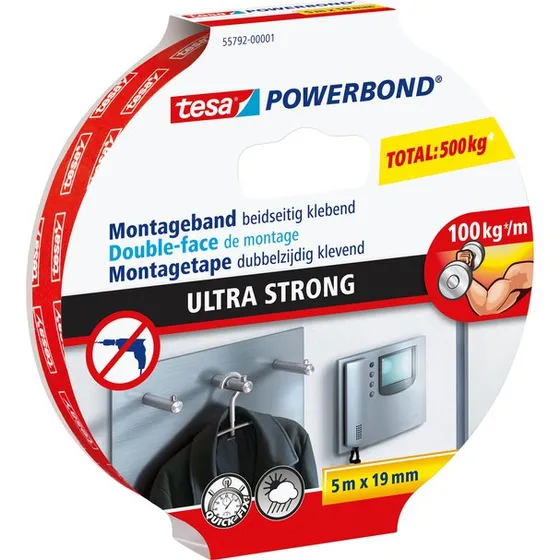 tesa® Powerbond Ultra Strong dubbelzijdig 2x6cm 9 stuks