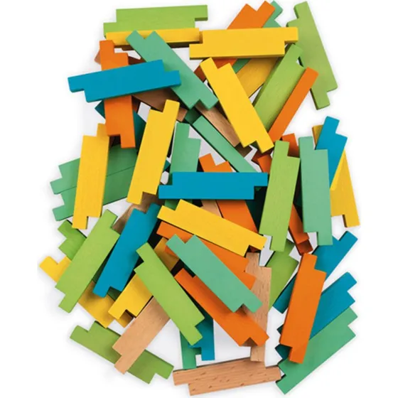 Janod Houten Constructieblokken 60 Stuks