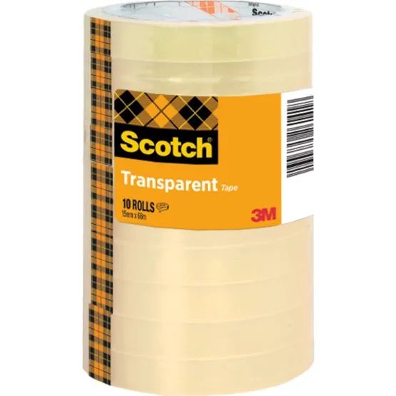 Scotch 508 Transparant Plakband 15mm x 66m, 10 Rollen