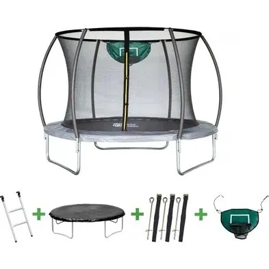 H&j Trampoline 305 cm Rond met Veiligheidsnet en Basketbalring