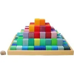 Grimm's Grote Trap Piramide - 100 Blokken, Natuur of Regenboog