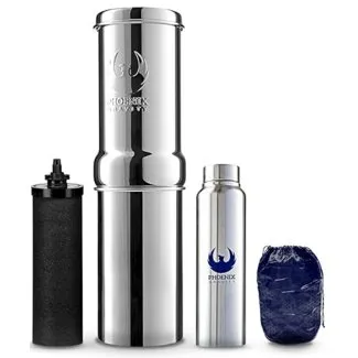 Phoenix Gravity 1L RVS Waterfilter met Carbonfilter en Drinkfles