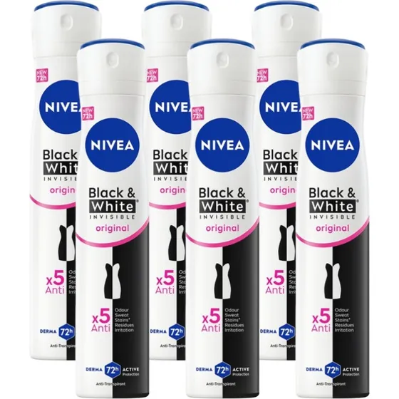 Nivea Black & White Original Antitranspirant Spray 6x200ml