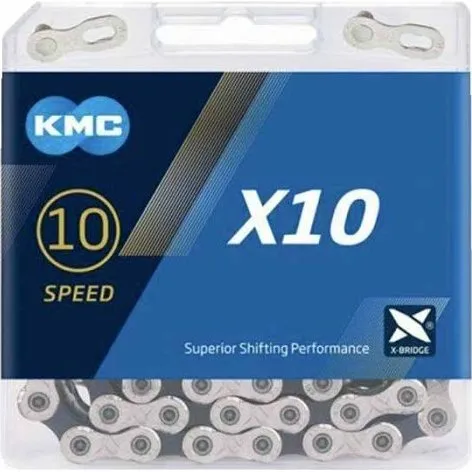 KMC X10 Fietsketting 11/128" 122 Schakels Zilver/Zwart
