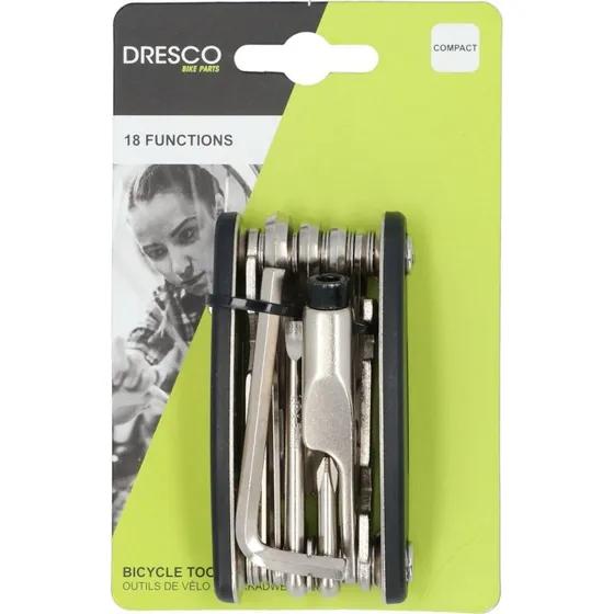 Dresco Multitool 18-delig zwart/zilver