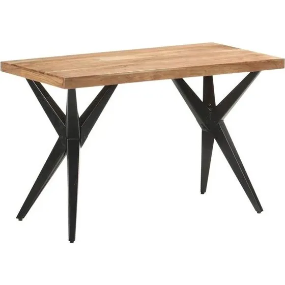 vidaXL Eettafel 120x60x76 cm massief acaciahout bruin