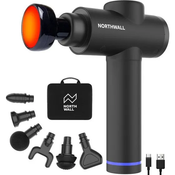 Northwall Massage Gun Prime - 7 Opzetstukken + Warmtekop - Draadloos