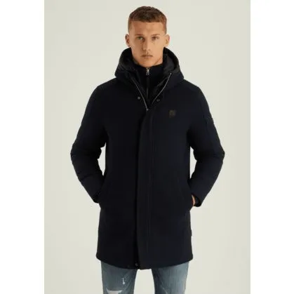 Chasin Heren Wollen Parka Stellar Wool - Donkerblauw