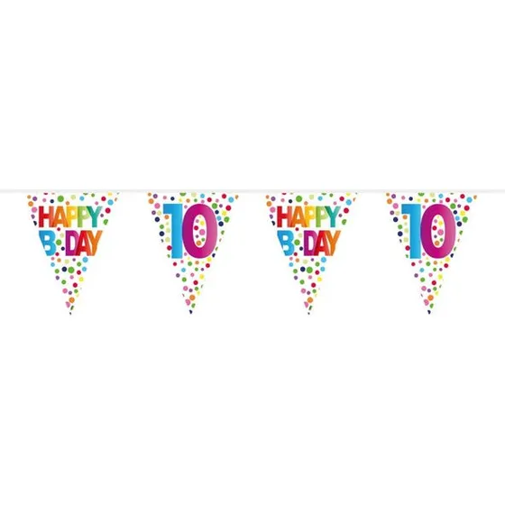 Rainbow Dots Vlaggenlijn 10m - 10e Verjaardag