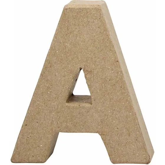 Papier-maché Letter A 10 cm, 2 cm dik