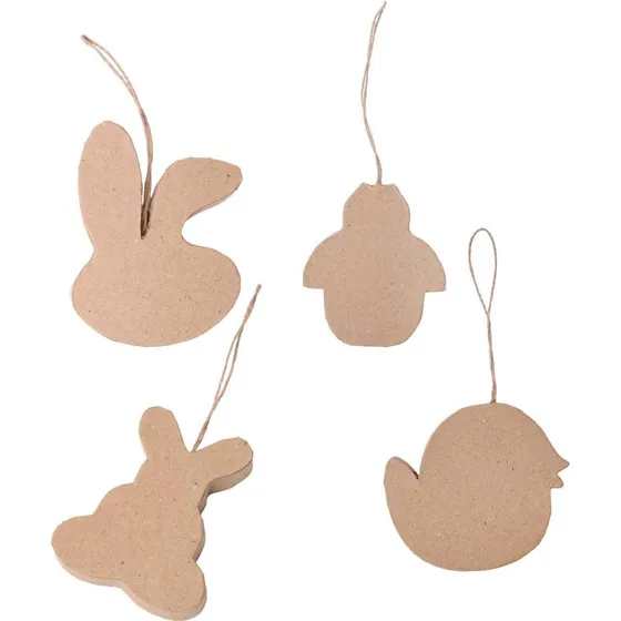 Colorations Paashangers Lenteset, 4 stuks, bruin