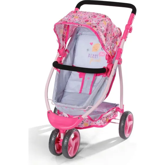 BABY born Deluxe Poppenwagen met verstelbare duwgreep en inklapbaar ontwerp