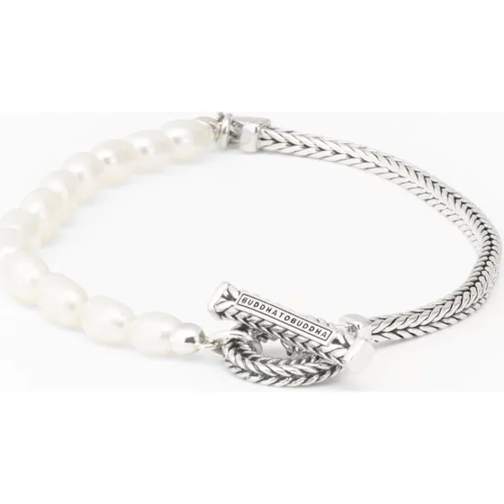 Buddha to Buddha 139 Barbara Pearl Armband Zilver