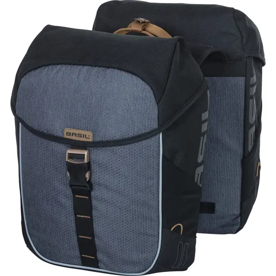 Basil Miles Dubbele Fietstas 32L Zwart Slate