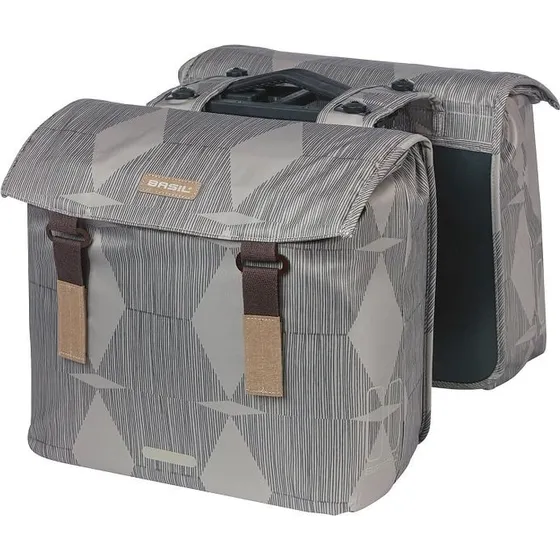 Basil Dubbele Fietstas Elegance MIK 40-49L Chateau Taupe
