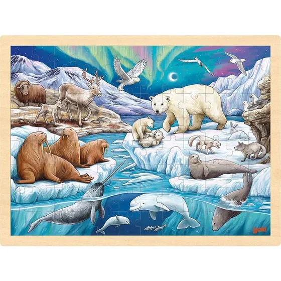 Goki Houten Legpuzzel Poolnacht, 96 stukjes, 40 x 30 cm