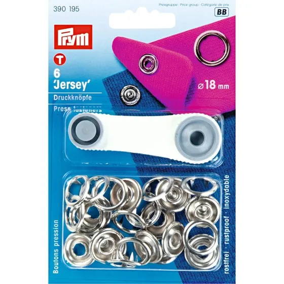 Prym Jersey Drukknopen Zilver 18mm Naaivrij