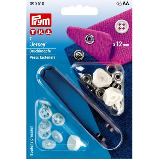 Prym Jersey Drukknopen 12 mm Wit
