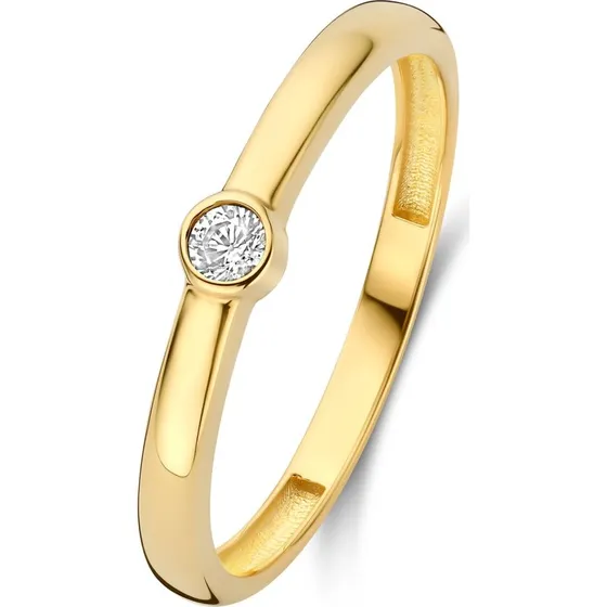 Isabel Bernard Rivoli Josie 14K Gouden Stacking Ring met Zirkonia