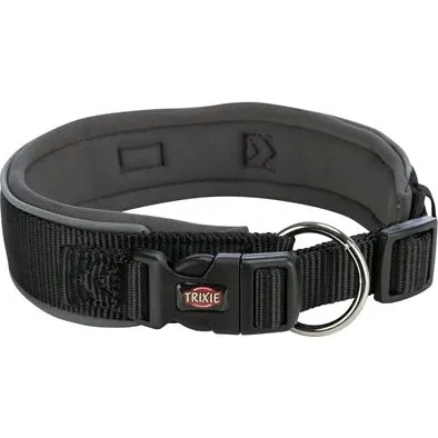 Trixie Premium Halsband Hond Extra Breed Zwart/Grafiet Grijs 27-35X2,5 cm