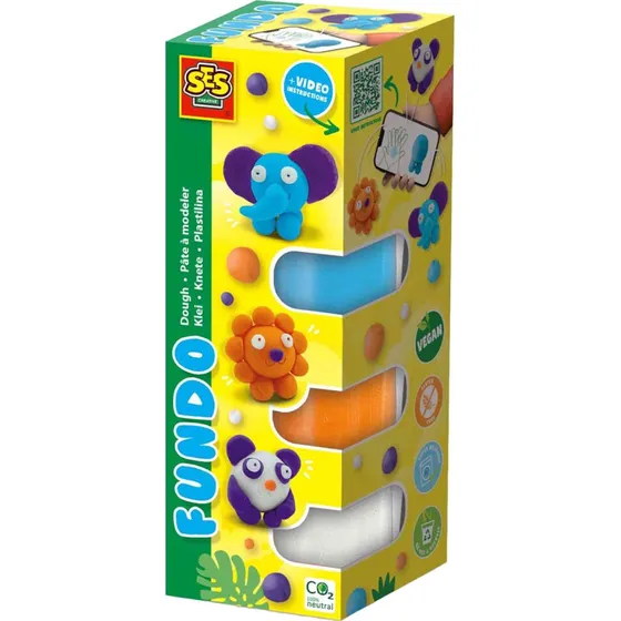 SES Fundo Klei Wilde Dieren - 4 Kleipotjes