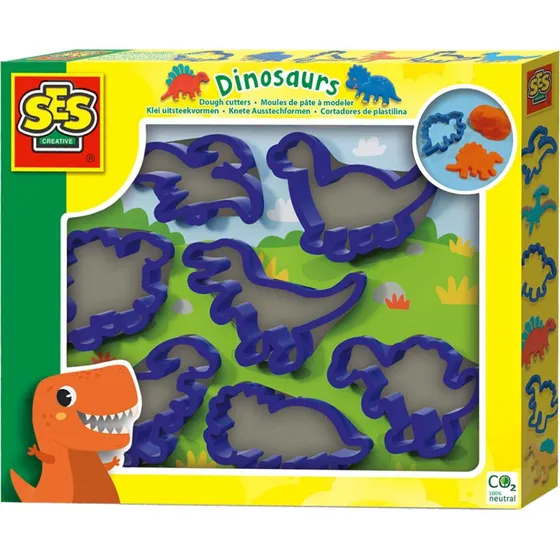 SES Klei Uitsteekvormen Dino's (7 stuks)