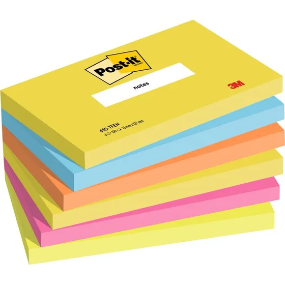 3M Post-it 655 Energetic Colours 76x127mm 16 stuks