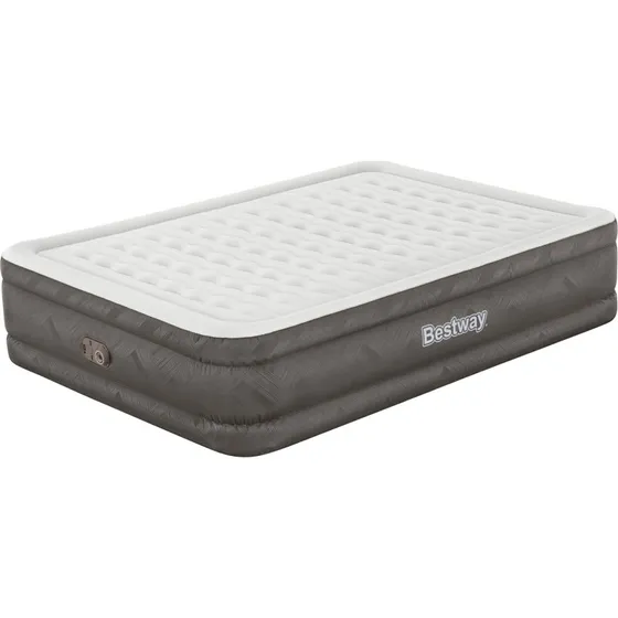 Bestway Fortech Queen Luchtbed 203x152x46 cm bruin/grijs met ingebouwde pomp