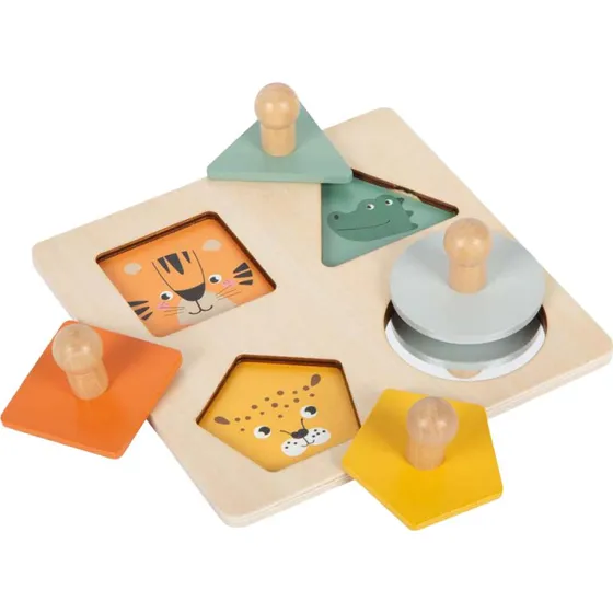 Small Foot Houten Safari Puzzel met Spiegel en Dierengezichten