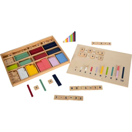 Small Foot Houten Leerbox met Rekenstokken en Rekenblokjes