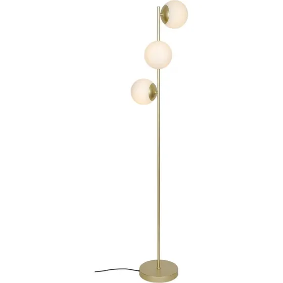 Nordlux Lilly vloerlamp, messing, 3-bol