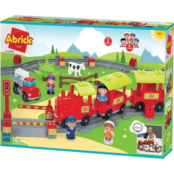 Abrick Treinset met Rails, Trein, Wagons en Accessoires