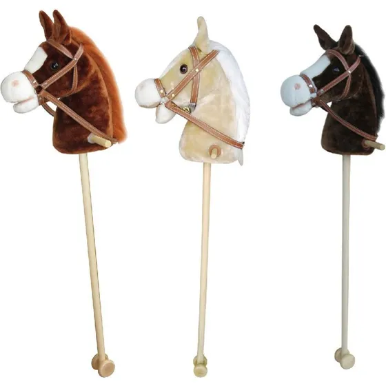 Pluchen Stokpaard met Geluid 97 cm Assorti