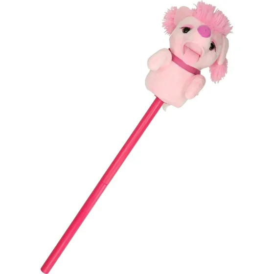 Stokpaard Hond met Geluid Bruin - 80 cm