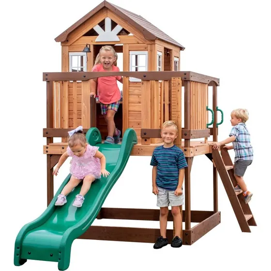 Echo Heights Speelhuis – Compact Speelhuisje met Glijbaan