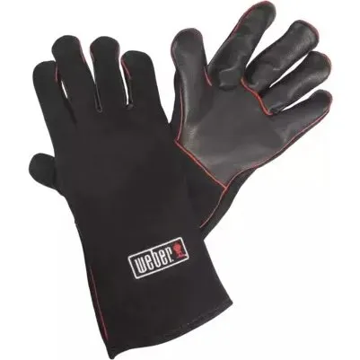 Weber Leren BBQ Handschoenen (2 stuks, zwart)