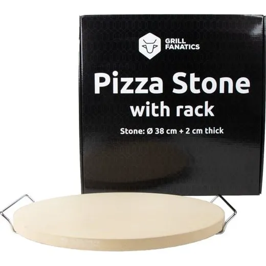 Grill Fanatics Pizzasteen 38 cm, 2 cm dik met rek