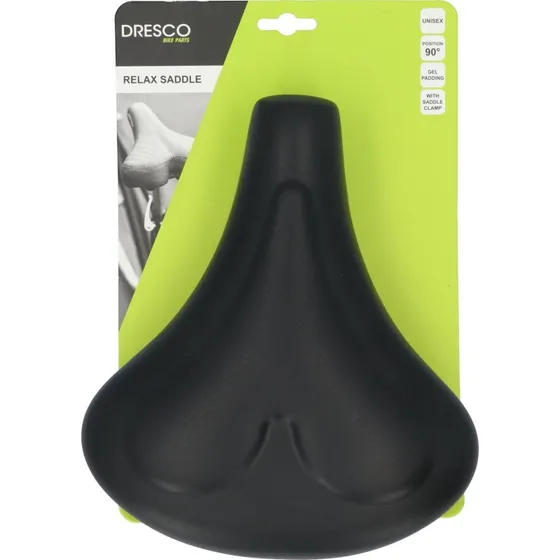 Dresco City Holland Gel Fietszadel Zwart 25x21 cm