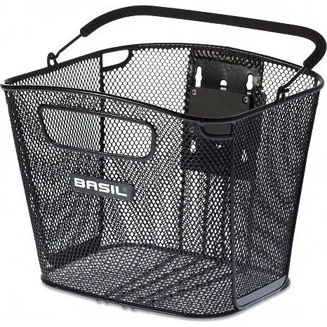 Basil Bold Front KF Afneembare Fietsmand Zwart