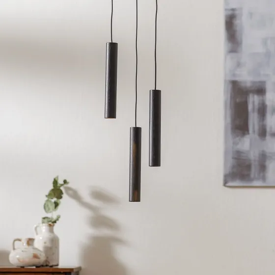 UMAGE Chimes Cluster 3 Hanglamp - Eikenhout & Zwart