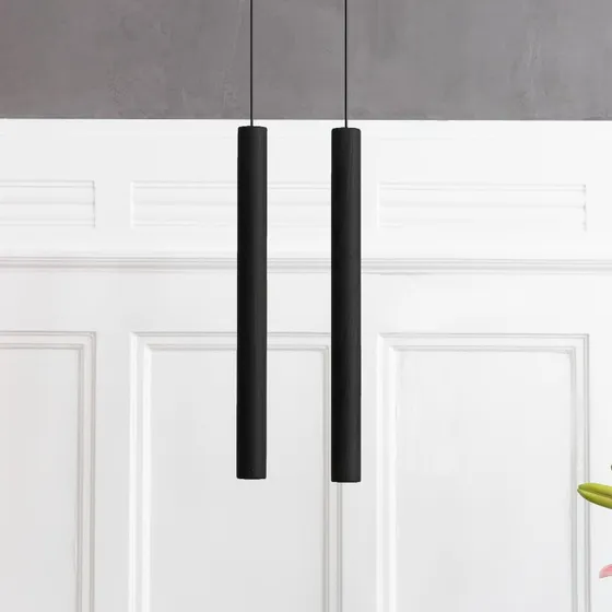 UMAGE Chimes Tall LED Hanglamp - Eikenhout - Zwart
